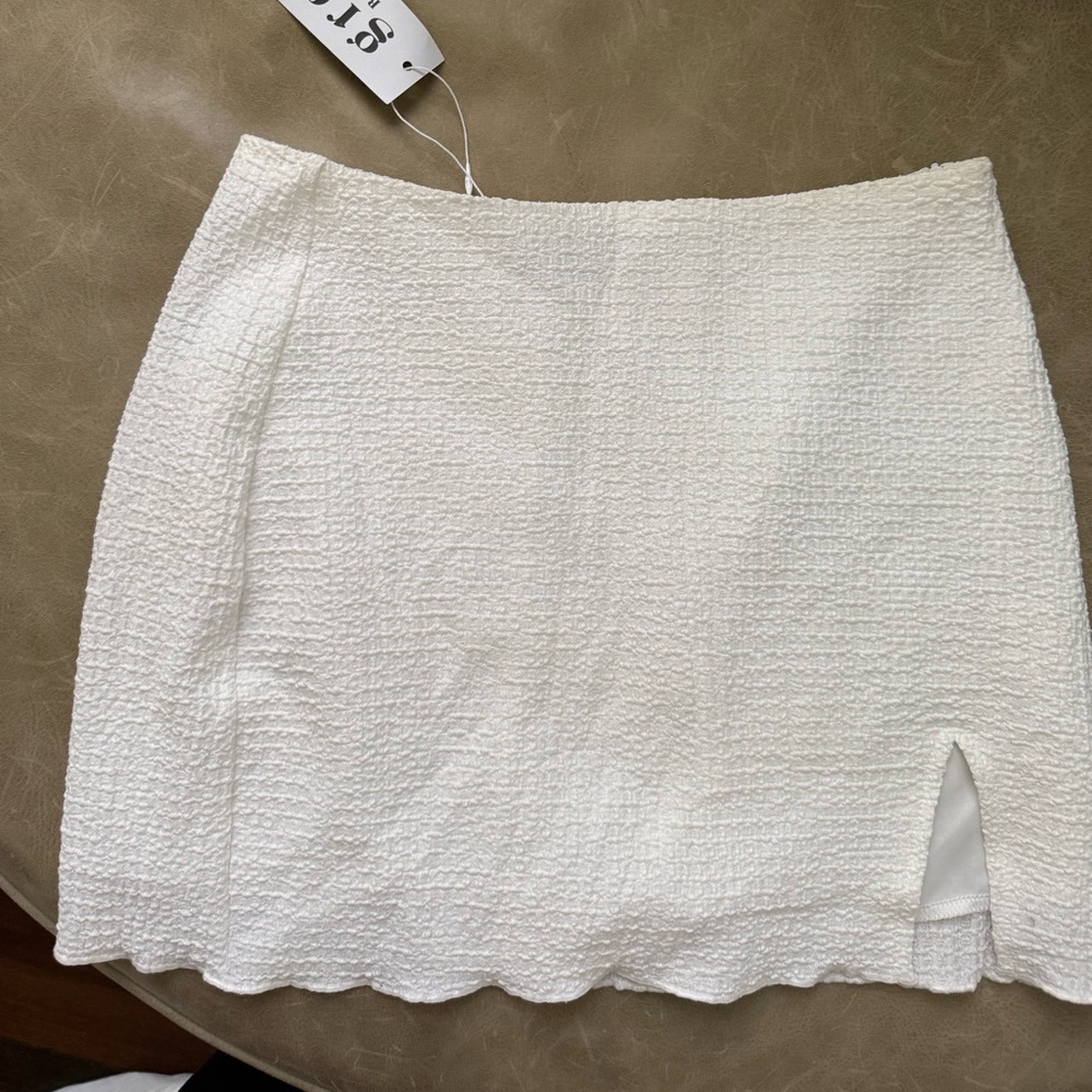Grey Bandit White Mini Skirt